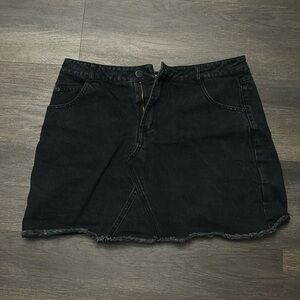 Black denim skirt